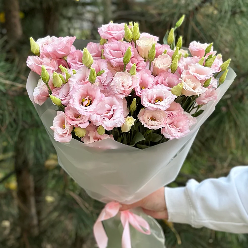 9 розовых эустом