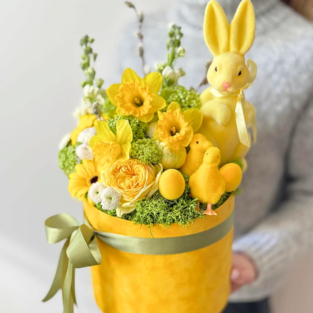 Цветы в коробке Пасхальное утро